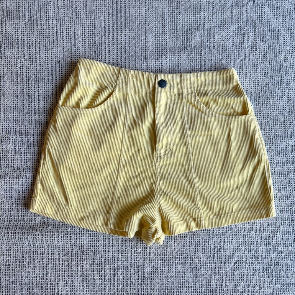Sunny Yellow High Waist Sisster Corduroy Shorts